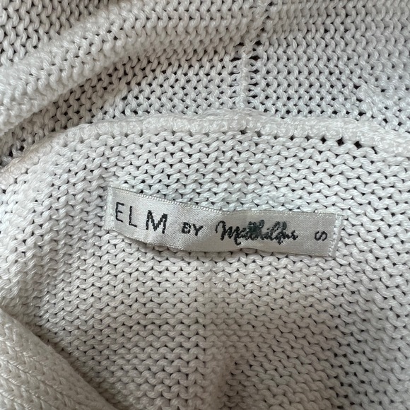 ELM by Matthildur white cotton sweater, cape like fit, Icelandic design, small - Picture 8 of 9